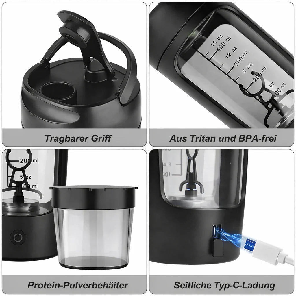 Elektrischer Protein Shaker | Selbstrührende Shaker Becher | USB Mixer Becher | Mixadel