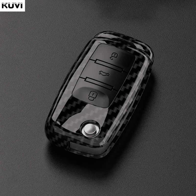 Carbon Fiber ABS Car Key Case Cover Shell for VW Volkswagen Polo Tiguan Passat Golf 7 MK Jetta Skoda Kodiaq Superb Octavia Seat