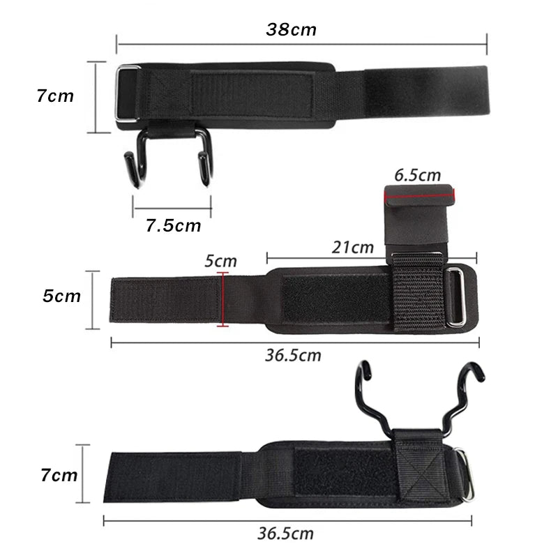 1Pairweight Lifting Hook Grips with Wrist Wraps Hand-Bar Wrist Strap Gym Fitness Hook Weight Strap Pull-Ups Power Lifting Gloves