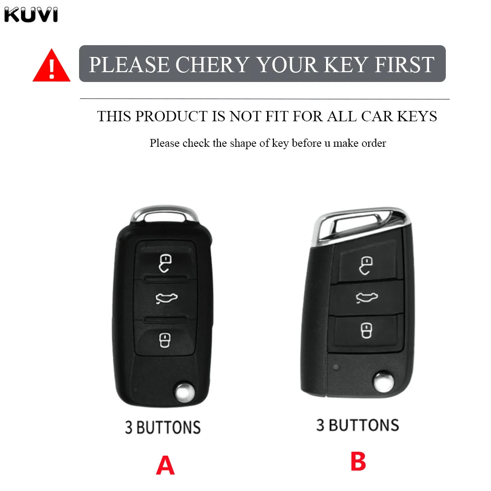 Carbon Fiber ABS Car Key Case Cover Shell for VW Volkswagen Polo Tiguan Passat Golf 7 MK Jetta Skoda Kodiaq Superb Octavia Seat